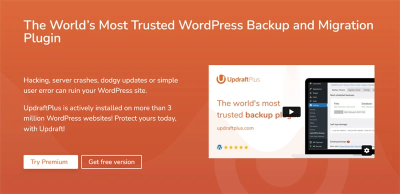 This is Updraft Plus plugin image associated with a post - Top 10 Must-Have WordPress Plugins on WordPress Blog